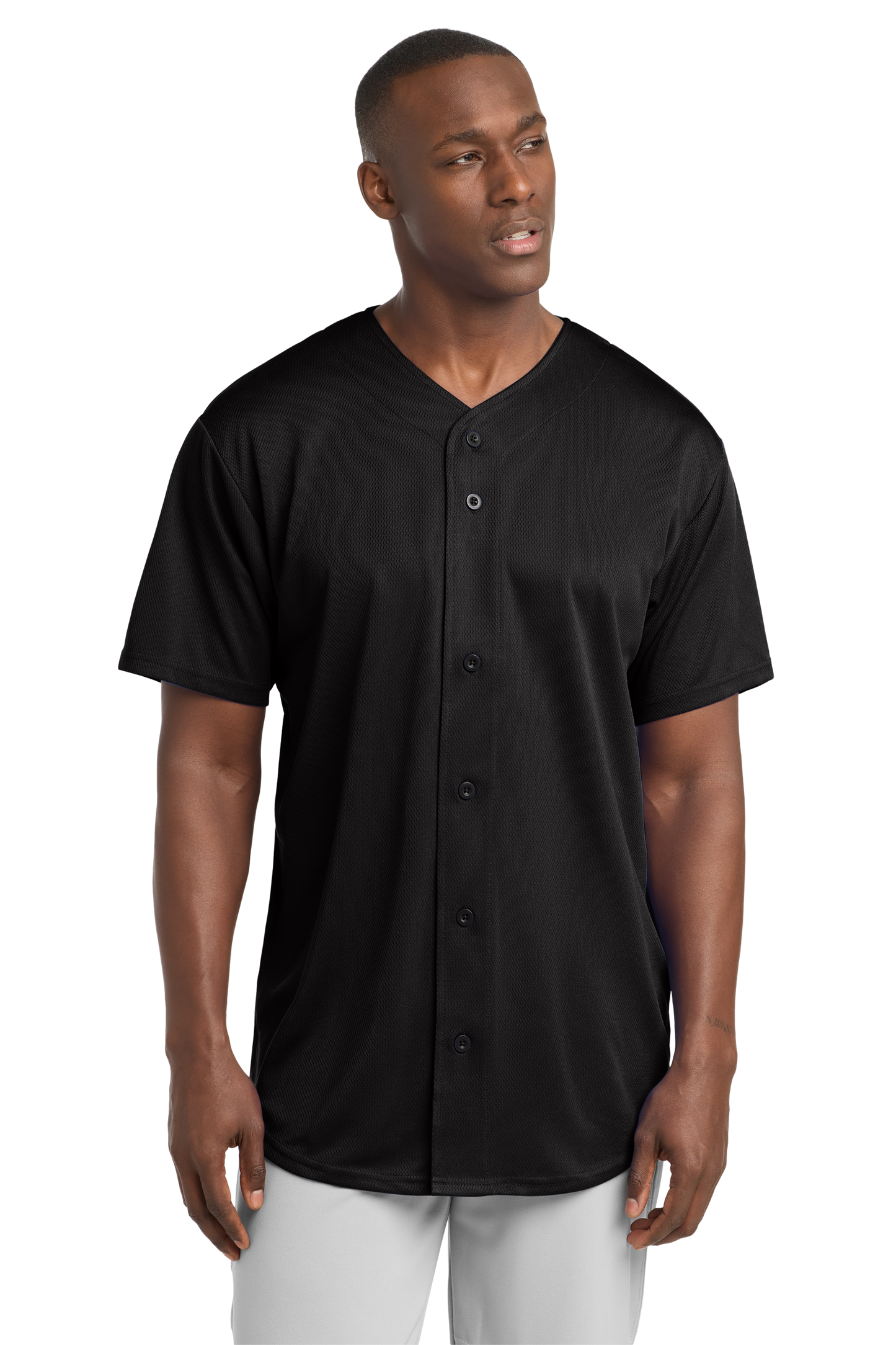 (BLACK) Sport-Tek PosiCharge Tough Mesh Full-Button Jersey (ST220) - Premium Athletic Wear
