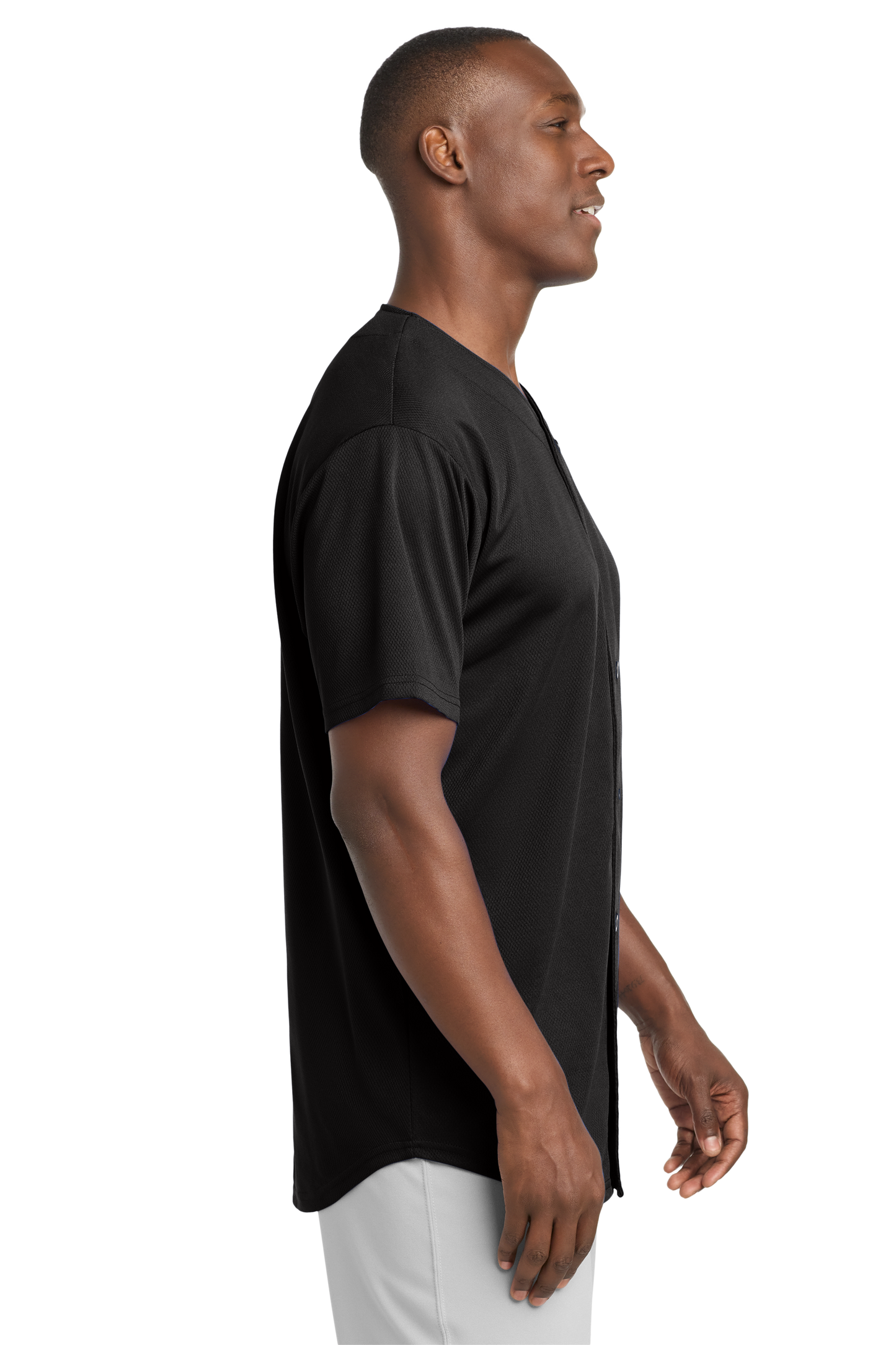 (BLACK) Sport-Tek PosiCharge Tough Mesh Full-Button Jersey (ST220) - Premium Athletic Wear