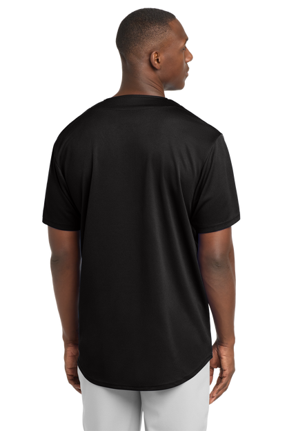 (BLACK) Sport-Tek PosiCharge Tough Mesh Full-Button Jersey (ST220) - Premium Athletic Wear