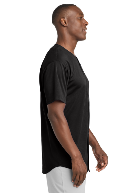 (BLACK) Sport-Tek PosiCharge Tough Mesh Full-Button Jersey (ST220) - Premium Athletic Wear